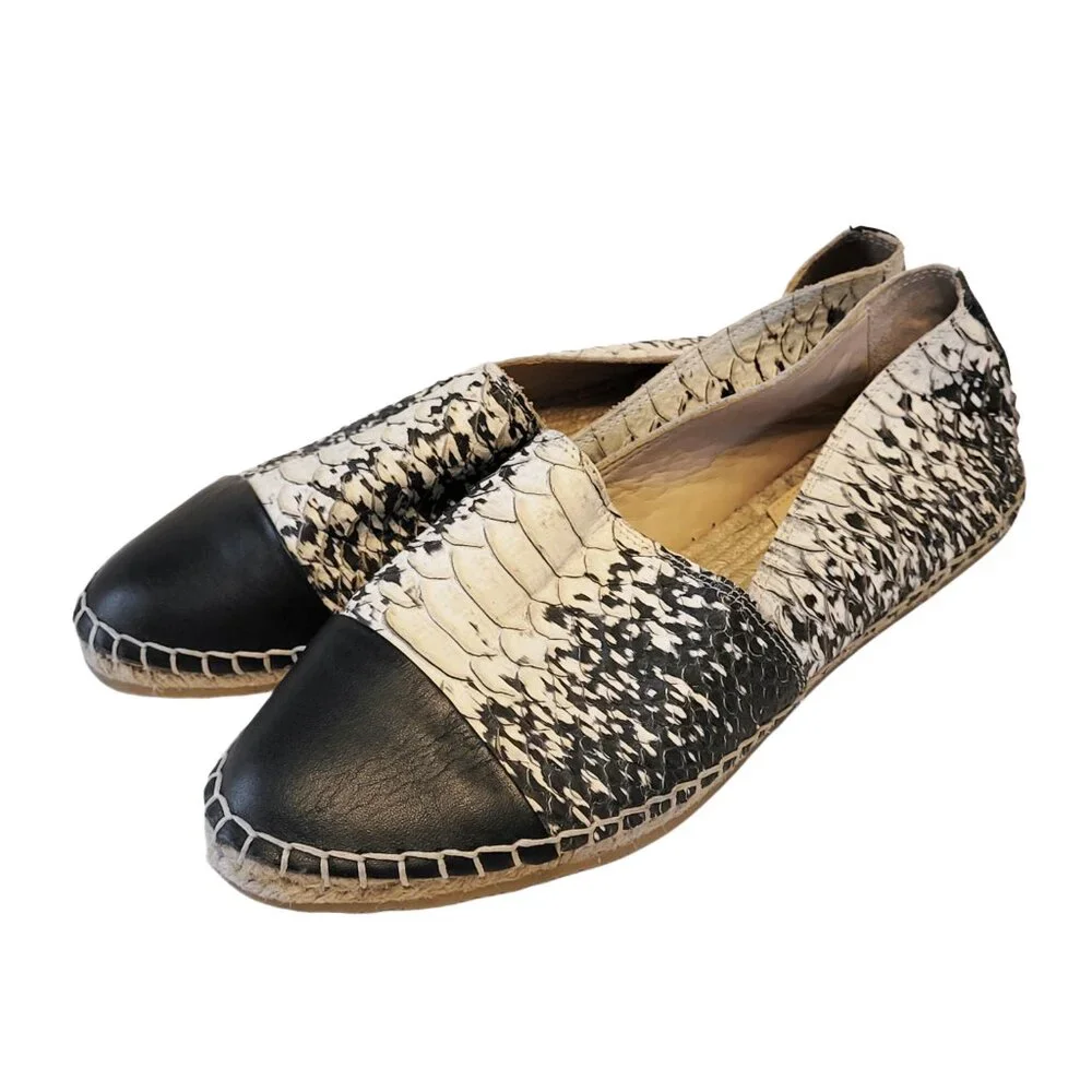 Loeffler Randall Black and White Espadrille Flats 7.5